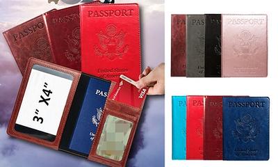 Leather Monogram Vaccination Passport Holder/cover Genuine 