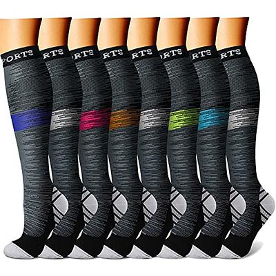 7 Pairs Compression Socks for Women & Men 15-20 mmHg Best Support