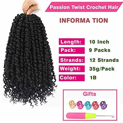 6 Inches 8 Packs Short Passion Twist Crochet Hair-Pre-twisted Passion  Twists,Pre-Looped Crochet Braids Made Of Bohemian Hair Synthetic Braiding Hair  Extensions (6 Inch(Pack of 8), T30) - Yahoo Shopping