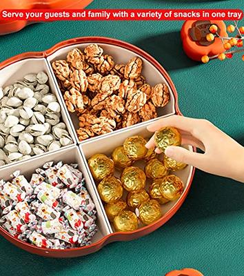Plastic Serving Trays with Lid Candy Nut Serving Container Appetizer Tray  Food Storage Divided Snack Plate Platter
