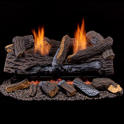 Pleasant Hearth Wildwood 24 inch Dual Fuel Vent Free GAS Log Set 30,000 BTU