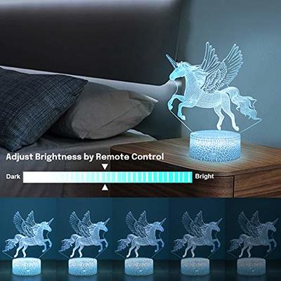 Cute One Fire Unicorn Night Light 16 Color Bedroom LED Rechargeable Unicorn  Lamp