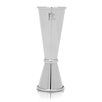 Cocktail Jigger - Double Jigger With Easy to Read Measurements Inside  (Silver)