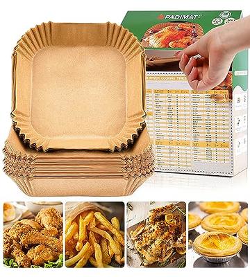 Air Fryer Paper Liner Disposable: 100PCS 8 Inch Airfryer Insert Parchment  Paper Sheets, Grease and Water Proof Non Stick Basket Liners for Baking