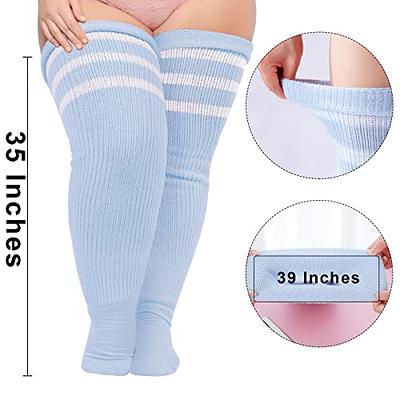 Plus Size Leg Warmers for Women- Blue White