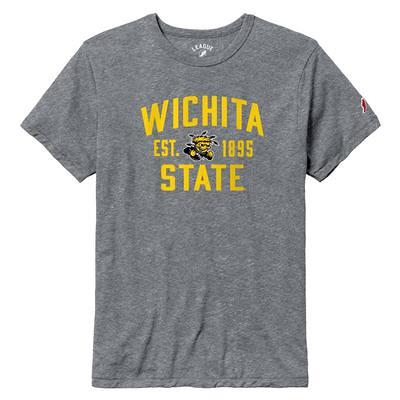 Men's League Collegiate Wear Heather Gray Creighton Bluejays Arch Victory  Falls Tri-Blend T-Shirt