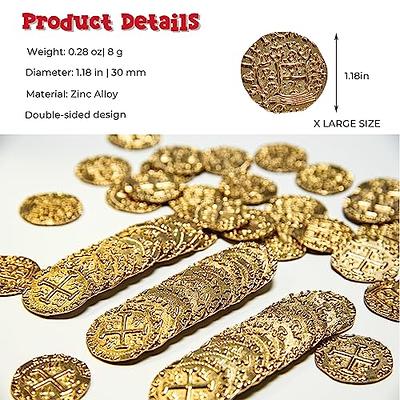 100pcs Pirate Treasure Chest Toy Kit Antique Big Treasure Chest Pirate Box  Treasure Jewels Pirate Gold Coins