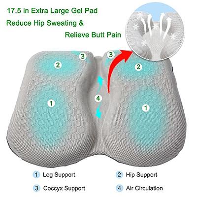 Extra-Large Gel Seat Cushion for Long Sitting - Back, Hip, Tailbone Pain  Relief