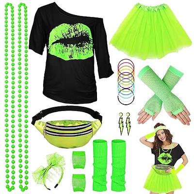 Womens 80s Neon Lace Headband Green Costume Accessories Female Hallowe –  Fancy Dress For You