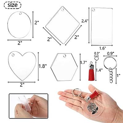 120 Pcs Keyring Making Kit, Tassel Keyring, Acrylic keyring Blanks with Tassels  for Keychain Making Hand Crafting and DIY Projects 