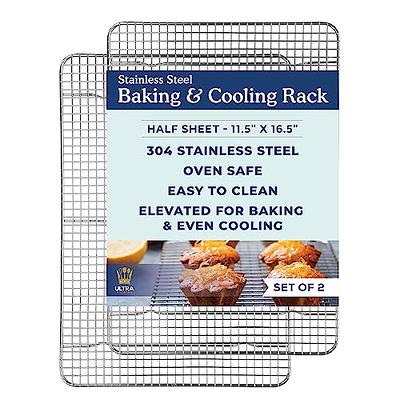 Ultra Cuisine oven-safe baking pan with cooling rack set - quarter