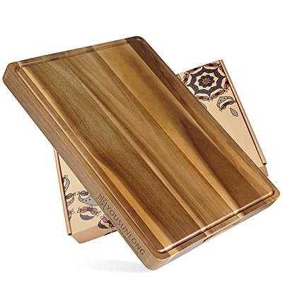 3pc Acacia Wood Cutting Board Set with Handles - for Chopping, Prepping,  Serving, and Charcuterie