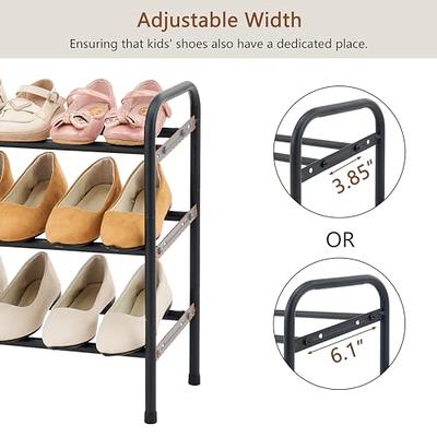 Gewudraw 1-Tier Shoe Rack Expandable, Width Adjustable Shoe Shelf Storage  Organizer, 41.53'' Metal Standing Shoe Rack for Bedroom Entryway Closet