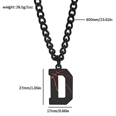 Basketball Necklace | Stainless Steel Basketball Pendant Charm Chain, Black