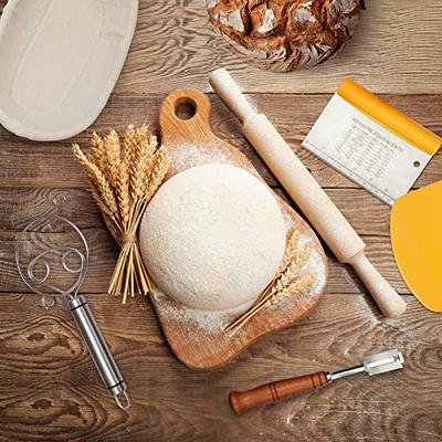 Sourdough Bread Baking Supplies CODOGOY 10 inch Oval & 9 inch Round  Banneton Bread Proofing Basket Set Include Food Thermometer - Yahoo Shopping