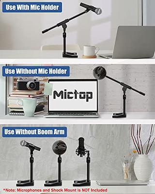 MOUNT-IT! Adjustable Microphone Boom Arm [3/8'' to 5/8'' Screw Adapter]  Suspension Scissor Mic Stand, Desk Mount For Blue Snowball, Yeti, & Other