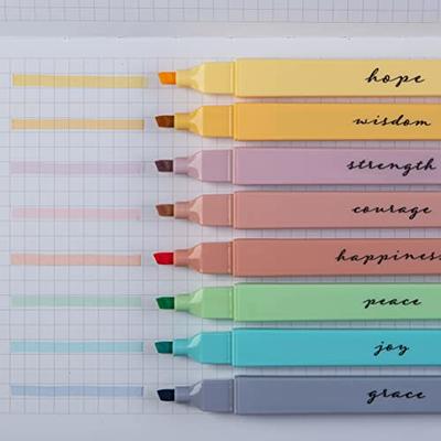 BRYTEFY Cute Aesthetic Highlighters With Soft Chisel Tip, 8 Pack Assorted  Mild Colors Bible Markers, No Bleed Dry Fast Easy to Hold, for Journal  Bible