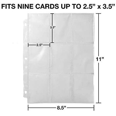 120 Pack 9 Pocket Page Protector, Sooez Trading Card Sleeves Pages Baseball Pages for 3 Ring Binder, Card Sheets for Standard Size Cards, Sport