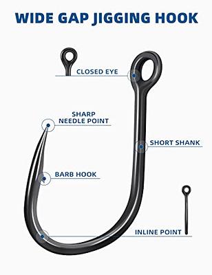 BLUEWING Bent Eye Offset Circle Hooks Fishing Hooks High Carbon Steel  Fishing Hooks Extra Sharp Fish Hooks for Freshwater Saltwater Fishing, Size  5/0, 25pcs 