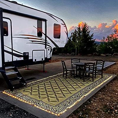 Glamplife 8x16 outdoor RV Rug | Large Outdoor Rug for Camping | Outdoor  Mats for Patio | Portable Outdoor Area Rugs | Blue and White Outdoor Rug