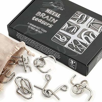 Metal Brain Teaser Puzzles 6 Pcs Set for Kids Teens and Adults, Mind Puzzle  Games for