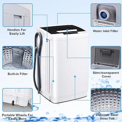 COSTWAY Portable Washing Machine, Twin Tub 21Lbs Capacity, Washer(14.4Lbs)  and Spinner(6.6Lbs), Laundry Machine with Control Knobs, Built-in Drain  Pump, Compact washer for Apartment, RV, Grey - Yahoo Shopping