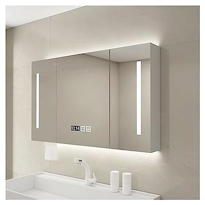 Bathroom Medicine Cabinet,Three Color LED Light,Wall Mounted