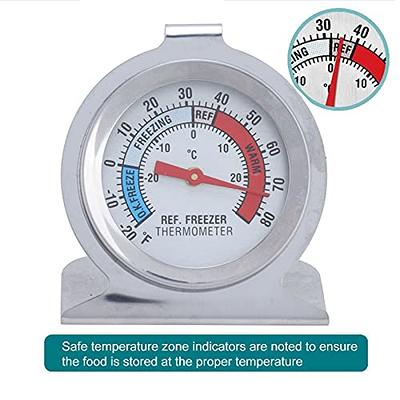 Stainless Steel Large Dial Freezer Refrigerator Thermometer Temperature  Gauge Tool 