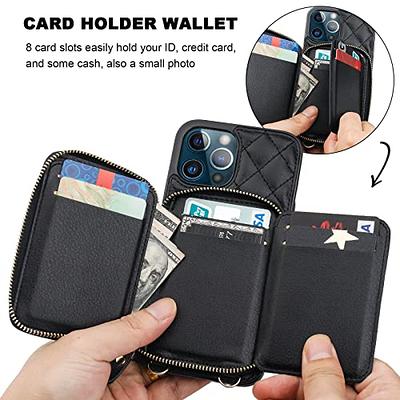 Bocasal Crossbody Wallet Case for iPhone 12 Pro Max, RFID Blocking PU  Leather Zipper Handbag Purse