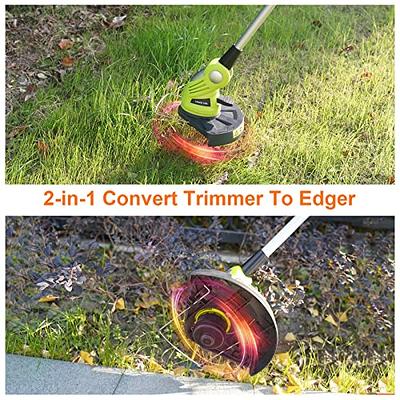 Cordless Weed Eater String Trimmer,3-in-1 Lightweight Push Lawn Mower &  Edger Tool with 3 Types Blades,21V 2Ah Li-Ion Battery Powered for Garden  and Yard,Black 