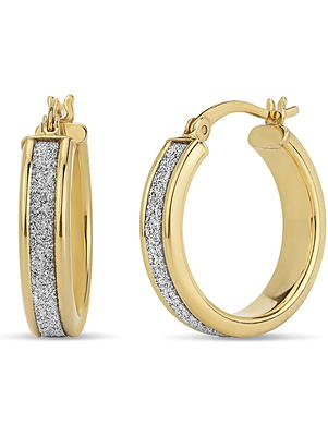 Silver 60MM Glitter Thin Hoop Earrings