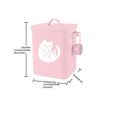 KWQBHW Dog and Cat Food Storage Container Metal Cat Treats Bin Cat