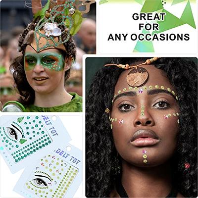 4 Sheets Festival Face Gems Stick On, Self-adhesive Face Jewels Stickers  Face Diamonds Rhinestones For Makeup, Nail Gems Pearl Stickers For Face Eye  B