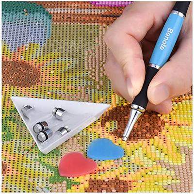 benote Ergonomic Diamond Art Painting Pen, Upgrade Diamond Art Pen with  Dual Rubber Metal Screw In Tip Round And Square Drill Pen for Art DIY Craft  Adults or Kids - B10 Blue 