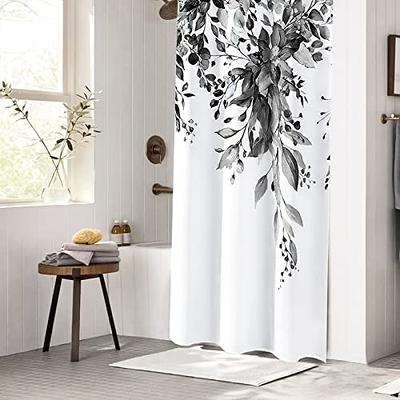 Bttn Stall Fabric Shower Curtain 36x72 Inch Eucalyptus Waterproof Cloth Set With 6 Plastic Hooks Watercolor Botanical Fl Leaves Camper Curtains For Bathroom Black Yahoo Ping