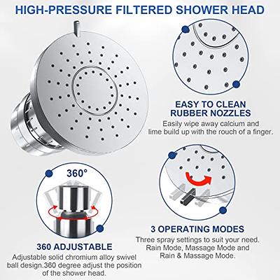 MXBOLD Filtered Shower Head, 20 Stage Shower Filter Cartridge for Hard  Water, 3 Shower Modes, 360 Adjustable, High Pressure, Easy Installation 