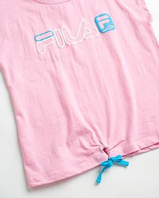  Fila Girls' Active Leggings Set - 2 Piece Performance T-Shirt  and Capri Leggings - Shirt and Yoga Pants Clothing Set (7-12), Size 7-8,  Light Grey/Pink Logo: Clothing, Shoes & Jewelry
