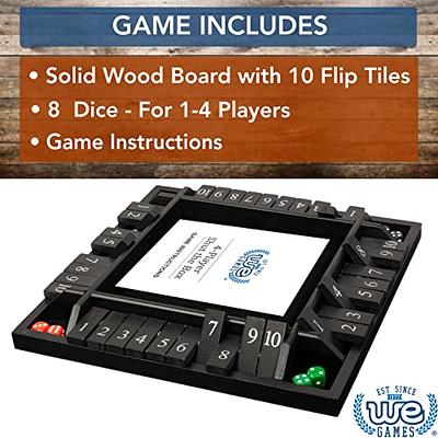 Juegoal Wooden 4 Players Shut The Box Dice Game, Classics Tabletop Version  and Pub Board Game, 12 inch