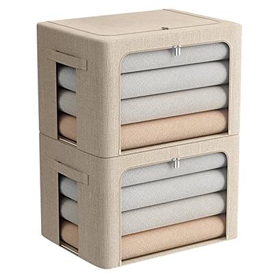 Storage Bins, Foldable Stackable Container Organizer Set with