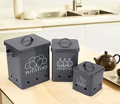 Xbopetda Metal Rice Storage Box, Square Rice Container with Lid and handle,  Sealed Food Storage Bin for Kitchen, Countertop Organizer Jar for Rice