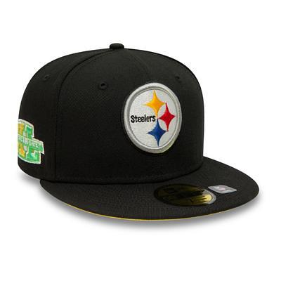 Pittsburgh Steelers New Era All Black/Red Under Visor With Super Bowl XL  Patch On Side 59FIFTY Fitted Hat