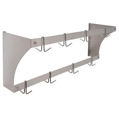 Wall Mounted Bathroom Black Metal Hook Rack Rail with 5 Double Hooks 1 Pack