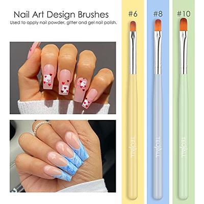 TEOYALL 7 PCS Gel Nail Brushes, Oval Flat Size Nail Brushes Nail Art Tips  Builder Brushes Nail Poly Gel Extension Brushes - Yahoo Shopping