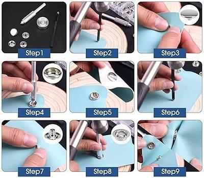 240 Pieces Stainless Steel Snap Fastener Kit, BetterJonny 15mm Snap Button Press Stud Cap with 3 Setting Tools Storage Box for Marine Boat Canvas