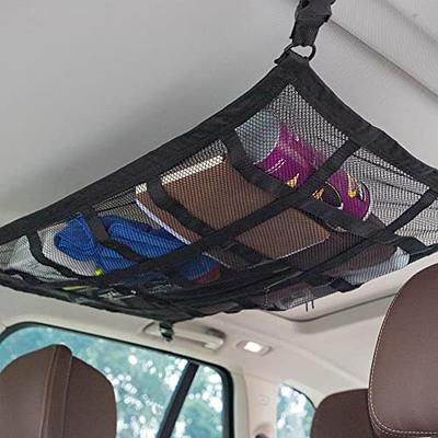 Amiss Car Ceiling Cargo Net Pocket, 31.5 x 20.9 Adjustable Roof  Double-Layer and Load-Bearing Storage Net, Car Truck SUV Long Distance  Travel Camping Storage Accessories(Ribbon Type) - Yahoo Shopping