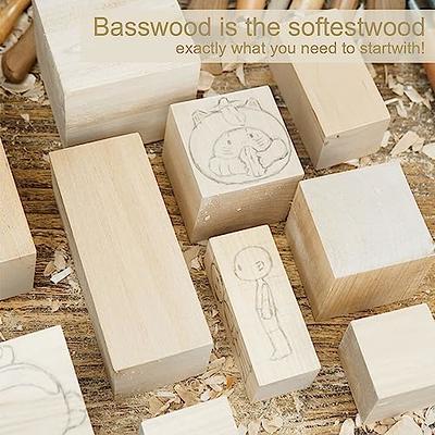 Pack of 3, Basswood Carving Wood Blocks Craft 2 x 3 x 12