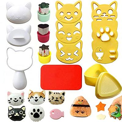 Cute Cat Sushi Mold for Kids, Musubi Maker Press, Rice Ball Mold Shaker,  Classic Triangle Rice Ball Maker Mold Kit for DIY Fun Lunch Box Picnic Tool