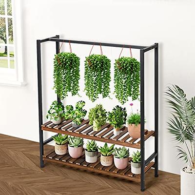 2 PCS Metal Plant Stand Multiple Flower Pot Holder Shelves Display Garden  Indoor