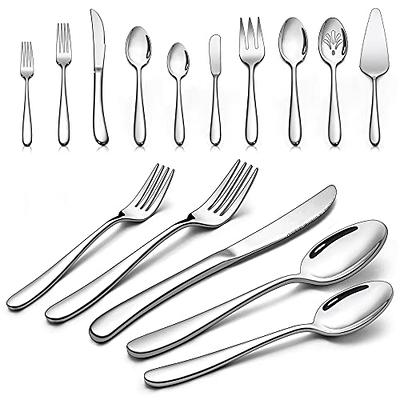 Matte Black Silverware Set for 8, 40 Pieces Heavy Duty Stainless Steel  Flatware Set Utensils Cutlery Tableware Set Including Steak Knife Fork and