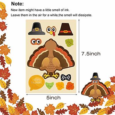 Thanksgiving Turkey Stickers for Kids 24 Sheets DIY Thanksgiving Party  Games for Toddlers Make A Turkey Stickers,Kids Turkey face Sticker Fall  Party